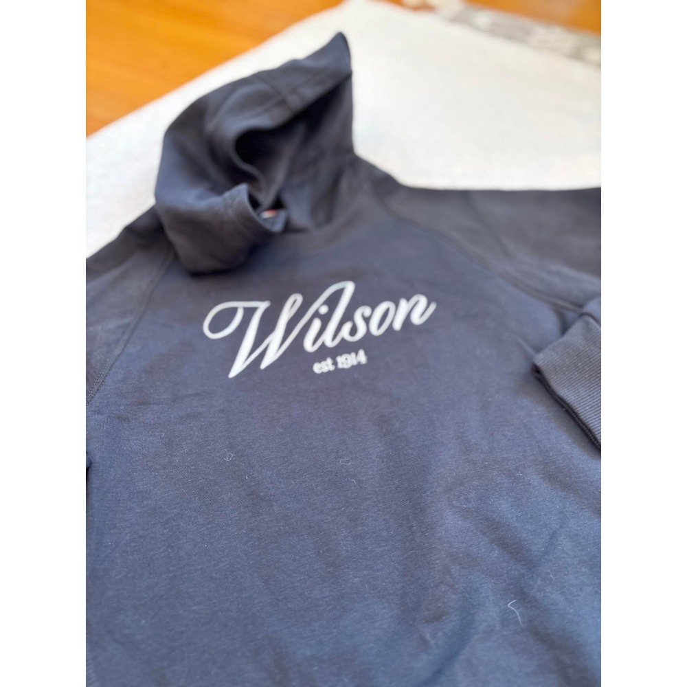 Wilson Sporting Goods Co Black Script Logo Fleece Pullover Hoodie Youth Size XL - Picture 2 of 5